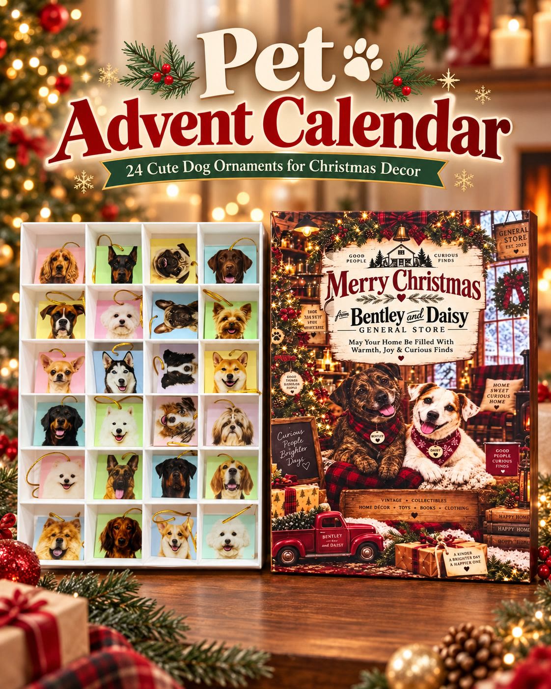 Advent Calendar với 24 charm acrylic 2D